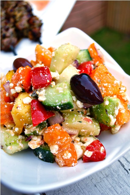 Greek salad, so colourful